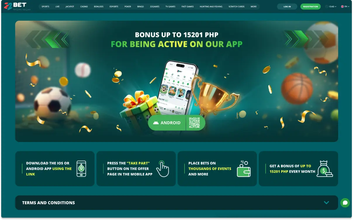 22Bet Mobile na Bersyon